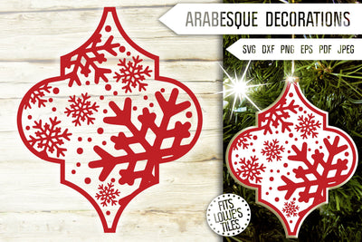 Arabesque Snowflakes Svg. Arabesque Svg. Arabesque Ornaments Svg. Lowe's Tile Svg. Christmas Decorations Svg. Christmas Tree Dxf, Eps, Png SVG Mint And Beer Creations 