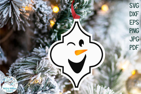 Arabesque Snowman Christmas Ornament SVG Bundle SVG Wispy Willow Designs 