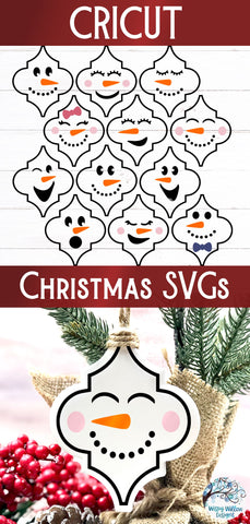 Arabesque Snowman Christmas Ornament SVG Bundle SVG Wispy Willow Designs 