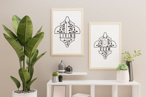 Arabesque Split Floral Alphabet A-Z svg eps ai png pdf SVG zafrans studio 