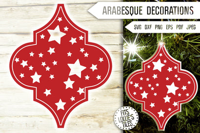 Arabesque Stars Svg. Arabesque Svg. Arabesque Ornaments Svg. Lowe's Tile Svg. Christmas Decorations Svg. Christmas Tree Dxf, Eps, Png SVG Mint And Beer Creations 