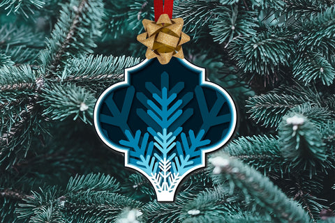 Arabesque SVG Tile Ornament, 3D SVG Layered Christmas Decoration. 3D Paper Elinorka 