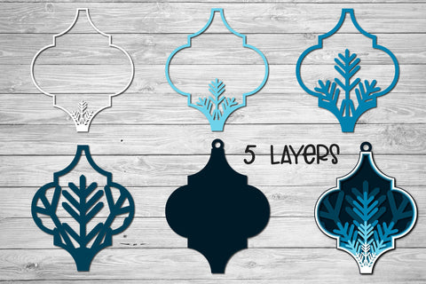Arabesque SVG Tile Ornament, 3D SVG Layered Christmas Decoration. 3D Paper Elinorka 