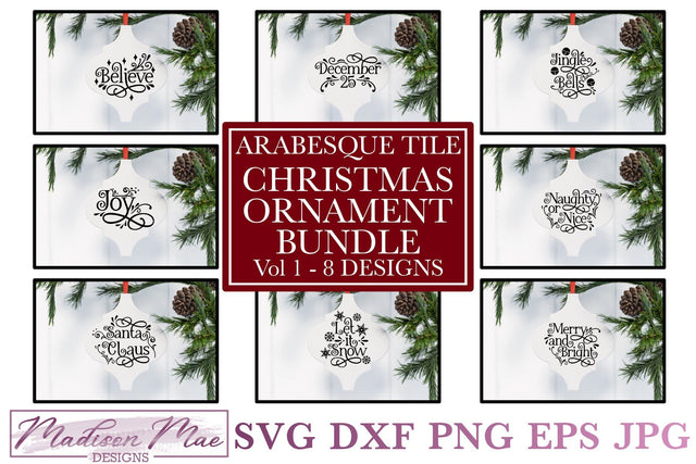 Arabesque Tile Christmas Ornament Bundle Vol 1 SVG Madison Mae Designs 
