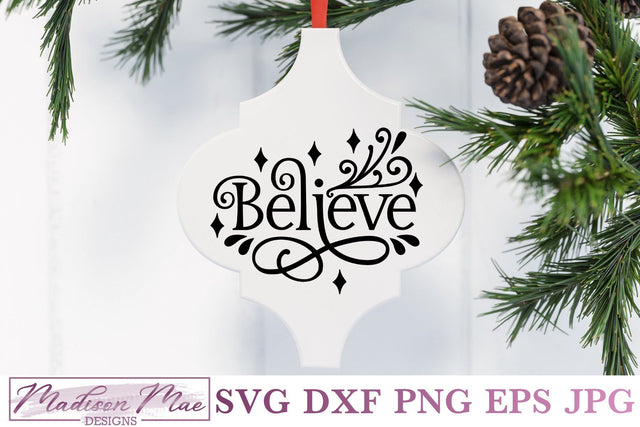 Arabesque Tile Christmas Ornament Svg, Believe SVG Madison Mae Designs 