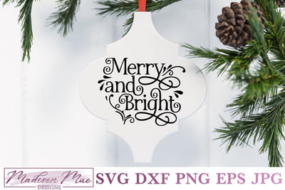 Arabesque Tile Christmas Ornament Svg, Merry and Bright SVG Madison Mae Designs 