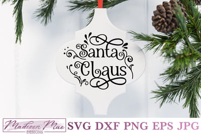 Arabesque Tile Christmas Ornament Svg, Santa Claus SVG Madison Mae Designs 