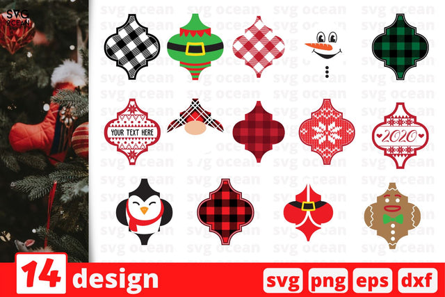 Arabesque Tile Christmas Ornaments SVG Bundle SVG SvgOcean 