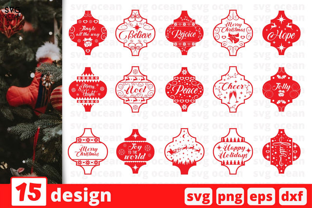 Arabesque Tile Christmas Ornaments SVG Bundle SVG SvgOcean 