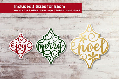 Arabesque Tile Christmas Words Ornament Trio SVG SVG Risa Rocks It 