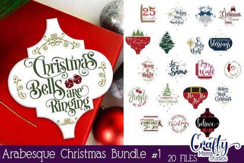 Arabesque Tile Ornament Bundle, Christmas Svg Bundle 20 Files SVG Crafty Mama Studios 