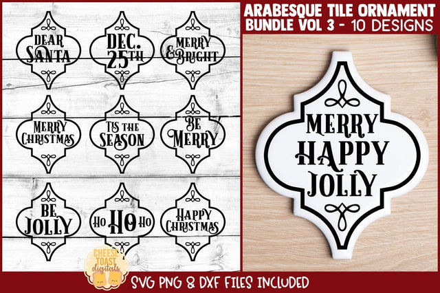 Arabesque Tile Ornament Bundle Vol 3 | Christmas SVG SVG Cheese Toast Digitals 
