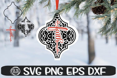 Arabesque Tile Ornament - Faith - Cross - SVG PNG DXF EPS SVG On the Beach Boutique 
