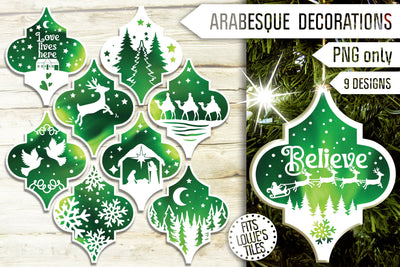 Arabesque Tile Ornament Png Bundle. Northern Lights Png. Merry Christmas Png. Sublimation Transfers. Lowe's Satori Tile. Print and Cut. SVG Mint And Beer Creations 