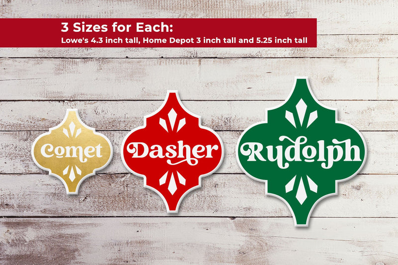 Arabesque Tile Ornament Reindeer Names Knockout SVG SVG Risa Rocks It 