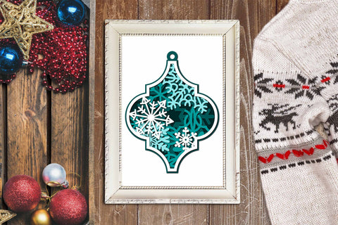Arabesque Tile Ornament SVG, 3D Layered SVG Christmas Decor. SVG Elinorka 