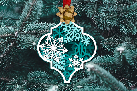Arabesque Tile Ornament SVG, 3D Layered SVG Christmas Decor. SVG Elinorka 