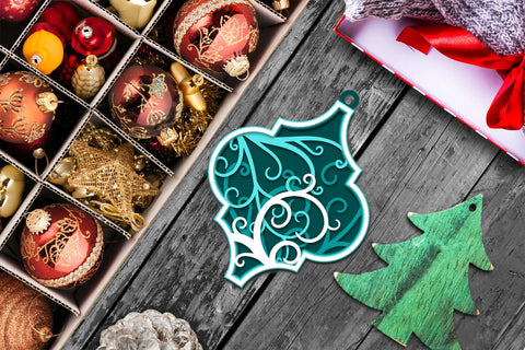 Arabesque Tile Ornament SVG, 3D Layered SVG Christmas Decor. SVG Elinorka 