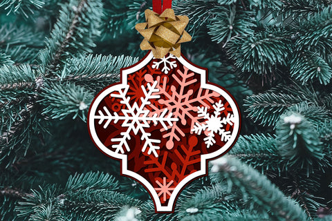 Arabesque Tile Ornament SVG, 3D Layered SVG Christmas Decoration. SVG Elinorka 
