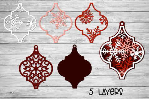 Arabesque Tile Ornament SVG, 3D Layered SVG Christmas Decoration. SVG Elinorka 