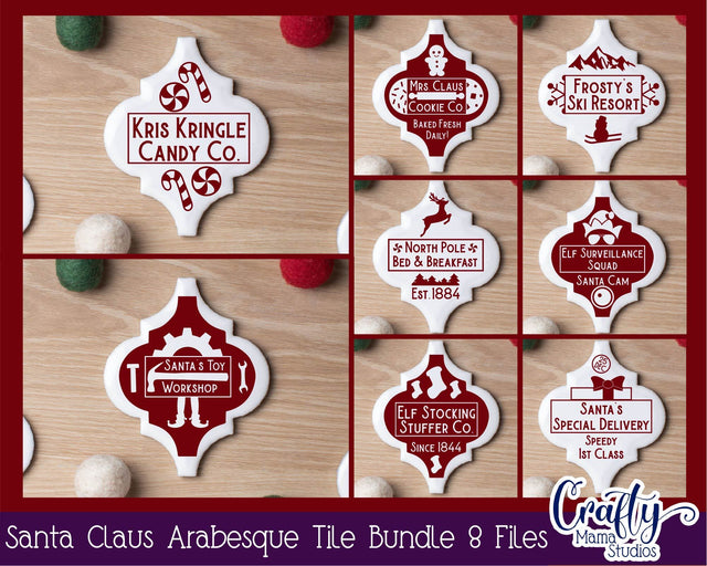 Arabesque Tile Ornament Svg - Santa Claus - Christmas Svg SVG Crafty Mama Studios 