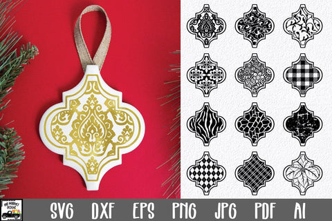 Arabesque Tile Ornaments - Christmas Ornament Bundle SVG Old Market 