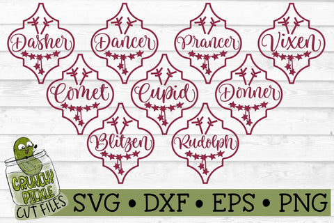 Arabesque Tile Reindeer Christmas Ornaments SVG Bundle SVG Crunchy Pickle 