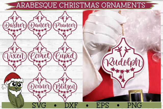 Arabesque Tile Reindeer Christmas Ornaments SVG Bundle SVG Crunchy Pickle 