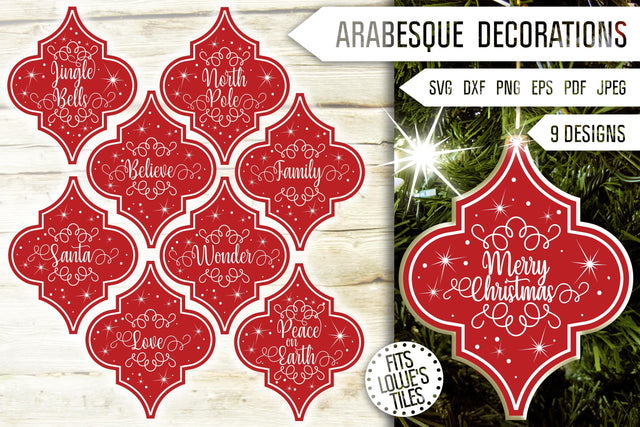 Arabesque Tile Svg Bundle. Arabesque Svg. Arabesque Ornaments Svg. Christmas Sayings. Lowe's Tile Svg. Merry Christmas. Dxf, Eps, Png, Pdf SVG Mint And Beer Creations 