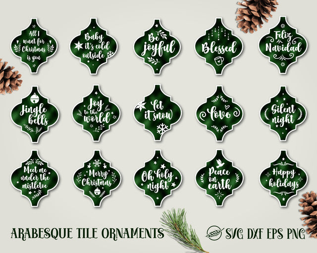 Arabesque tiles Christmas ornaments 1 SVG Boertiek 