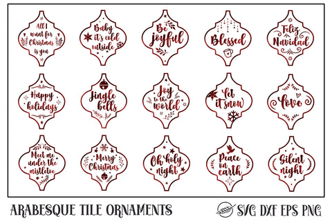 Arabesque tiles Christmas ornaments 2 SVG Boertiek 