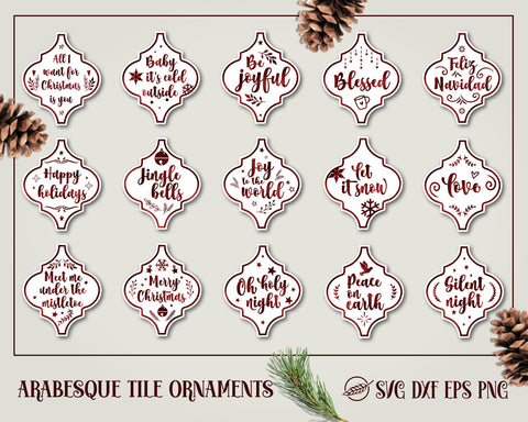 Arabesque tiles Christmas ornaments 2 SVG Boertiek 