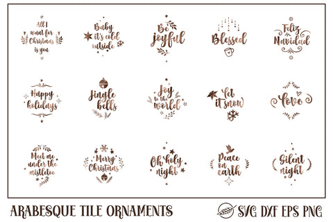 Arabesque tiles Christmas ornaments 3 SVG Boertiek 