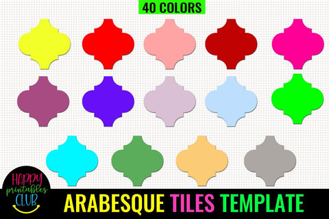Arabesque Tiles Template- Arabesque Tiles Ornament Template SVG Happy Printables Club 