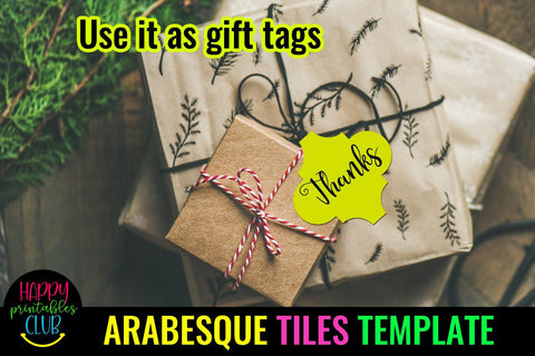 Arabesque Tiles Template- Arabesque Tiles Ornament Template SVG Happy Printables Club 