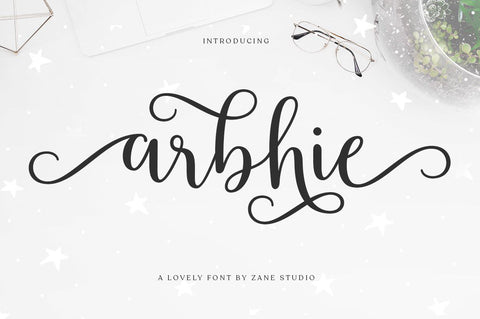 Arbhie Script Font Zane Studio55 