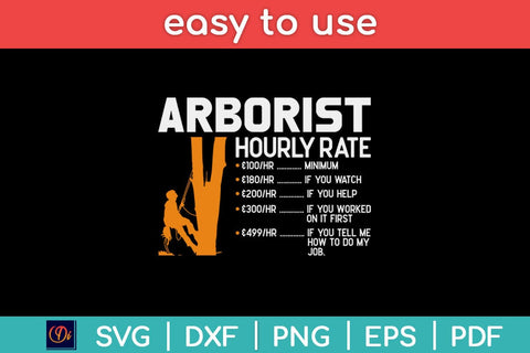 Arborist Hourly Rate Climbing Svg Design SVG artprintfile 