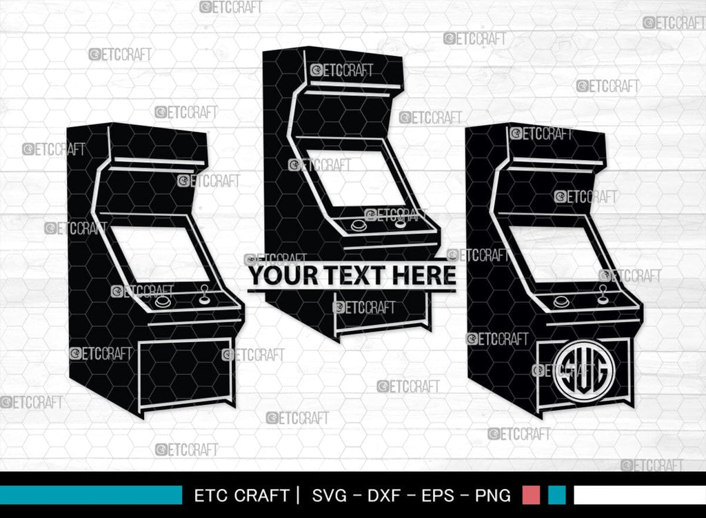 Arcade Monogram, Arcade Silhouette, Arcade SVG, Sketch Same Machine Svg ...