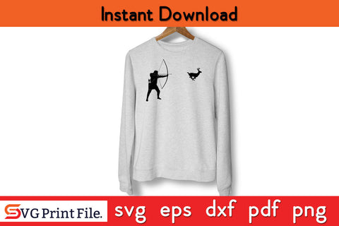 Archery Deer Hunter Hunting Svg Png Dxf Digital Cutting File SVG SVG Print File 