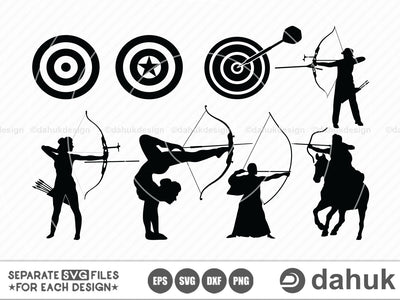 Archery Sports svg, Archery Target svg, target svg, Cut file, for silhouette, svg, eps, dxf, clipart, cricut design space, vinyl cut files SVG dahukdesign 