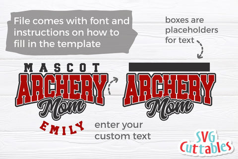 Archery svg - Archery Mom Template 002 - svg - eps - dxf - png - Silhouette - Cricut Cut File - Digital Download SVG Svg Cuttables 