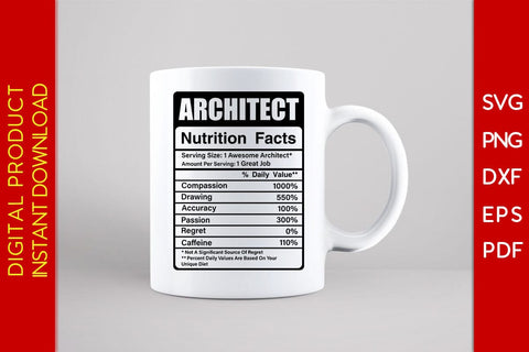 Architect Nutrition Facts SVG PNG PDF Cut File SVG Creativedesigntee 