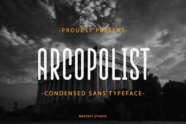 Arcopolist - condensed Sans Typeface Font Masyafi Studio 