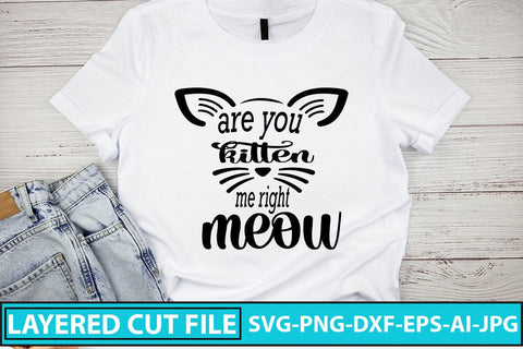 are you kitten me right meow SVG Cut File SVG Syaman 