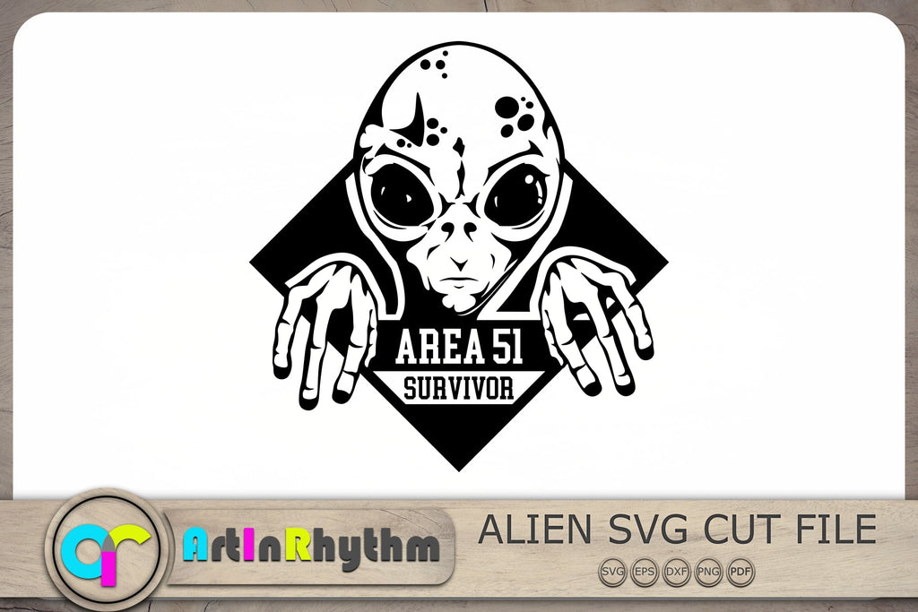 Area 51 Survivor SVG, Alien SVG, Green Alien SVG, Alien SVG Design - So ...