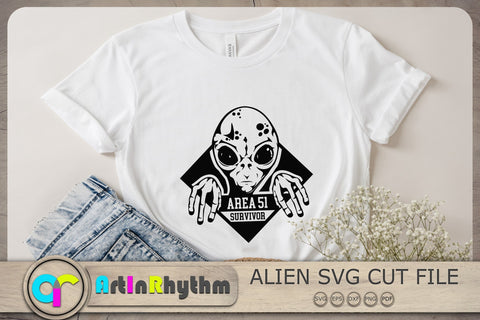 Area 51 Survivor Svg, Alien Svg, Alien Clipart, UFO Svg SVG Artinrhythm shop 