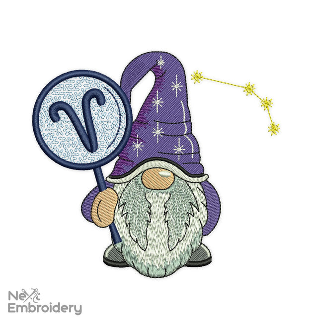 Aries Gnome Embroidery Design Embroidery/Applique DESIGNS NextEmbroidery 