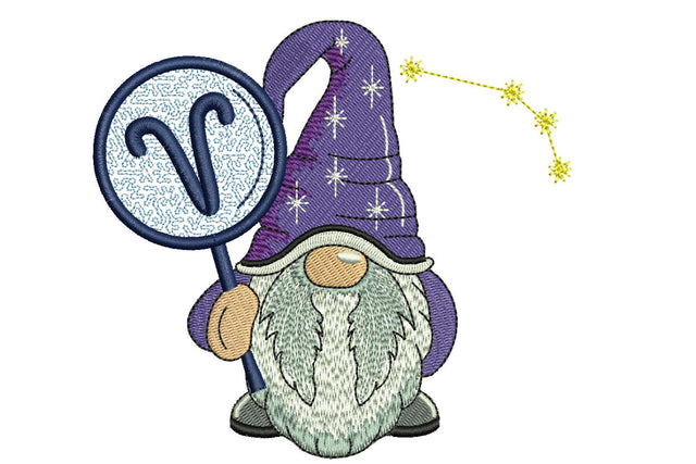 Aries Gnome Embroidery Design, Zodiac Horoscope Embroidery designs, Machine Embroidery File Embroidery/Applique DESIGNS NextEmbroidery 