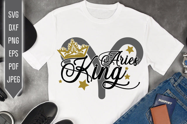Aries King Svg. Zodiac Sign Svg. Horoscope Svg. Aries Sign Svg. Aries Shirt. April Svg. Aries Birthday Svg. Cricut, Silhouette, dxf eps png SVG Mint And Beer Creations 