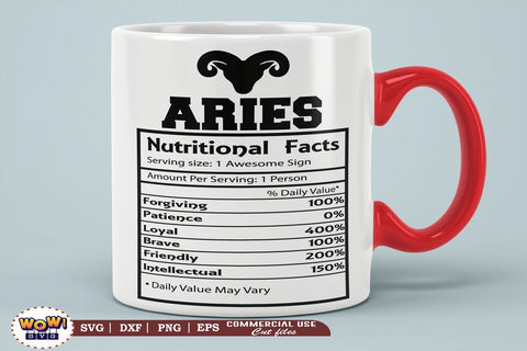 Aries Nutritional Facts Svg , Zodiac sign svg, Nutrition, Zodiac svg SVG Wowsvgstudio 